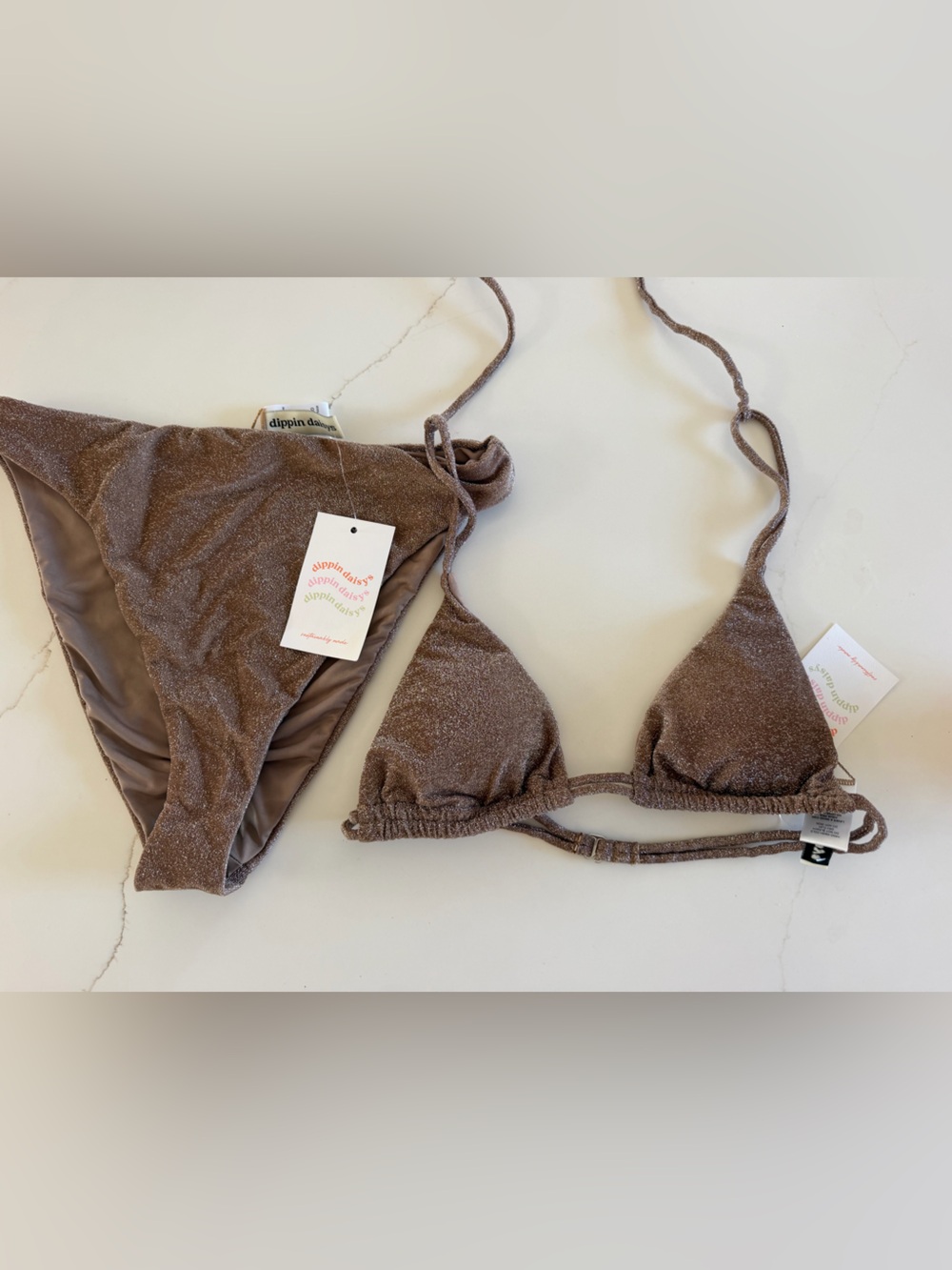 Dippin Daisy’s Shimmer Bikini Brown
